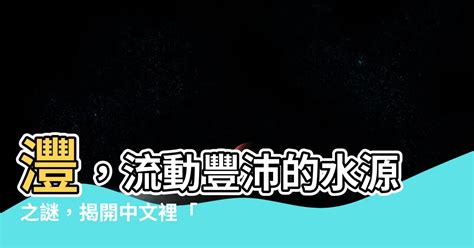 灃意思|灃的奧秘：專題解析